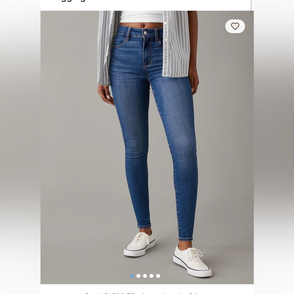 American Eagle Outfitters Mid-Rise Dark Blue Skinny Jeans